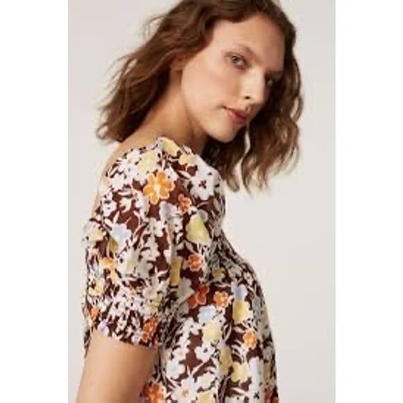 Tory Burch Printed Smocked Mini Dress Size Large - Picture 2 of 9